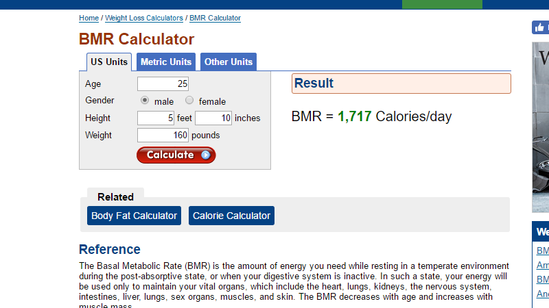how many calories to lose weight without exercise calculator